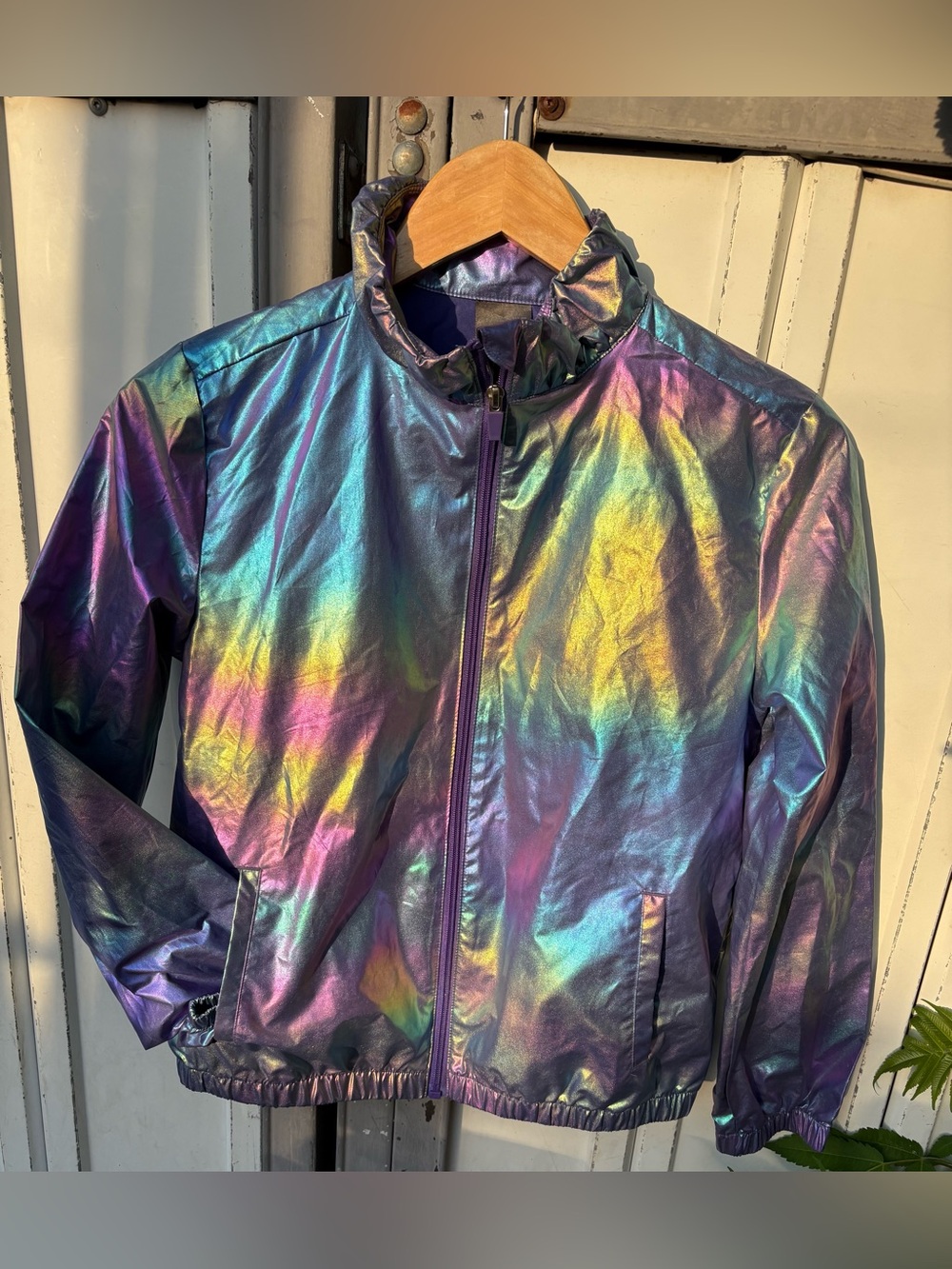 Iridescent Rainbow Windbreaker Jacket festival